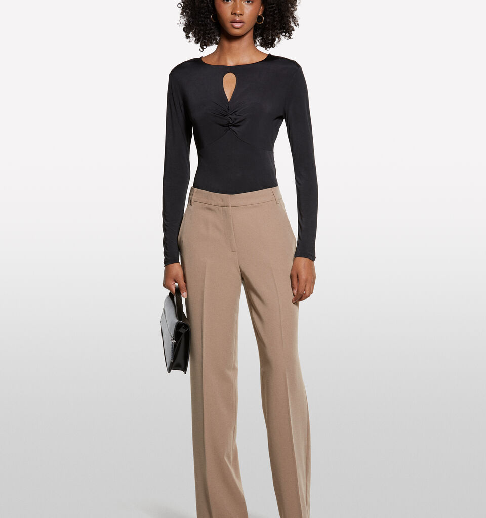 Brown palazzo trousers - women's palazzo trousers - Brown | Sisley image number 1